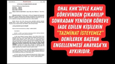 AYM’den Emsal Karar OHAL KHK’siyle Ayrılıp İade Edilenlere Tazminat Yolu Açıldı 39 AYM’den Emsal Karar OHAL KHK’siyle Ayrılıp İade Edilenlere Tazminat Yolu Açıldı