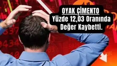 OYAK ÇİMENTO Yüzde 12,03 Oranında Değer Kaybetti. 28 OYAK ÇİMENTO