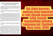 TSK Jandarma ve Sahil Güvenlik Sağlık Yeteneği Yönetmeliğinde Değişiklik 46 TSK, Jandarma ve Sahil Güvenlik Sağlık Yeteneği Yönetmeliğinde Değişiklik