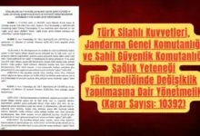 TSK Jandarma ve Sahil Güvenlik Sağlık Yeteneği Yönetmeliğinde Değişiklik 46 TSK, Jandarma ve Sahil Güvenlik Sağlık Yeteneği Yönetmeliğinde Değişiklik