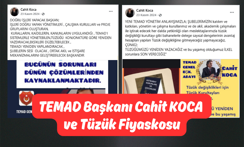 TEMAD Başkanı Cahit KOCA ve Tüzük Fiyaskosu 13 TEMAD Başkanı Cahit KOCA ve Tüzük Fiyaskosu