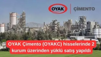 OYAK Çimento (OYAKC) Hisselerinde 2 Kurum Üzerinden Yüklü Satış Yapıldı 27 OYAK Çimento (OYAKC) hisselerinde 2 kurum üzerinden yüklü satış yapıldı