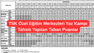 TSK Özel Eğitim Merkezleri Yaz Kampı Tahsis Yapılan Taban Puanlar 76 TSK Ozel Egitim Merkezleri Yaz Kampi Tahsis Yapilan Taban Puanlar 1